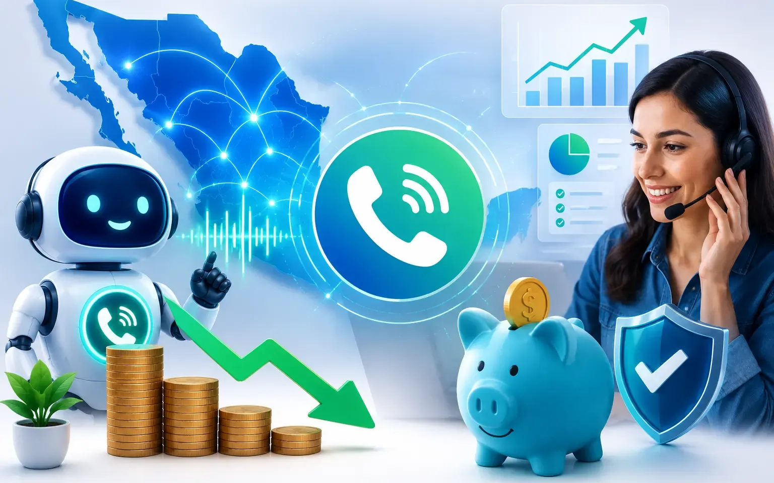 Cómo reducir costos en campañas automatizadas usando troncales SIP para voice bots en México